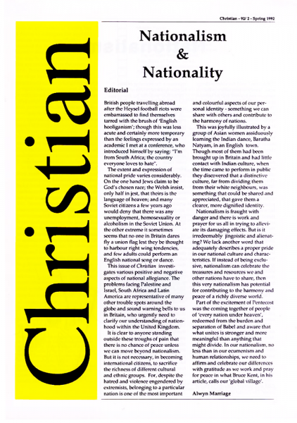 Christian Journal – 1992/2 – Nationalism and Nationality