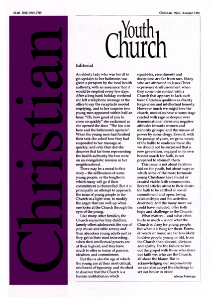 Christian Journal – 1992/4 – Youth Church