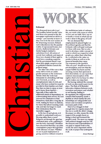 Christian Journal – 1993/1 – Work