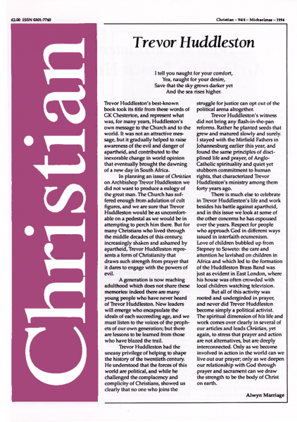 Christian Journal – 1994/4 – Trevor Huddleston