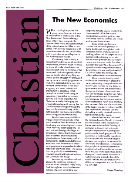 Christian Journal – 1995/4 – The New Economics
