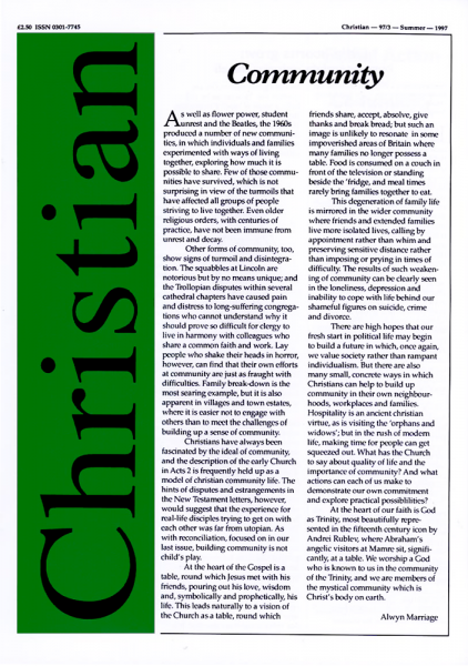 Christian Journal – 1997/3 – Community