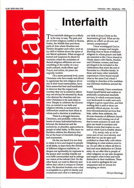 Christian Journal – 1996/1 – Interfaith